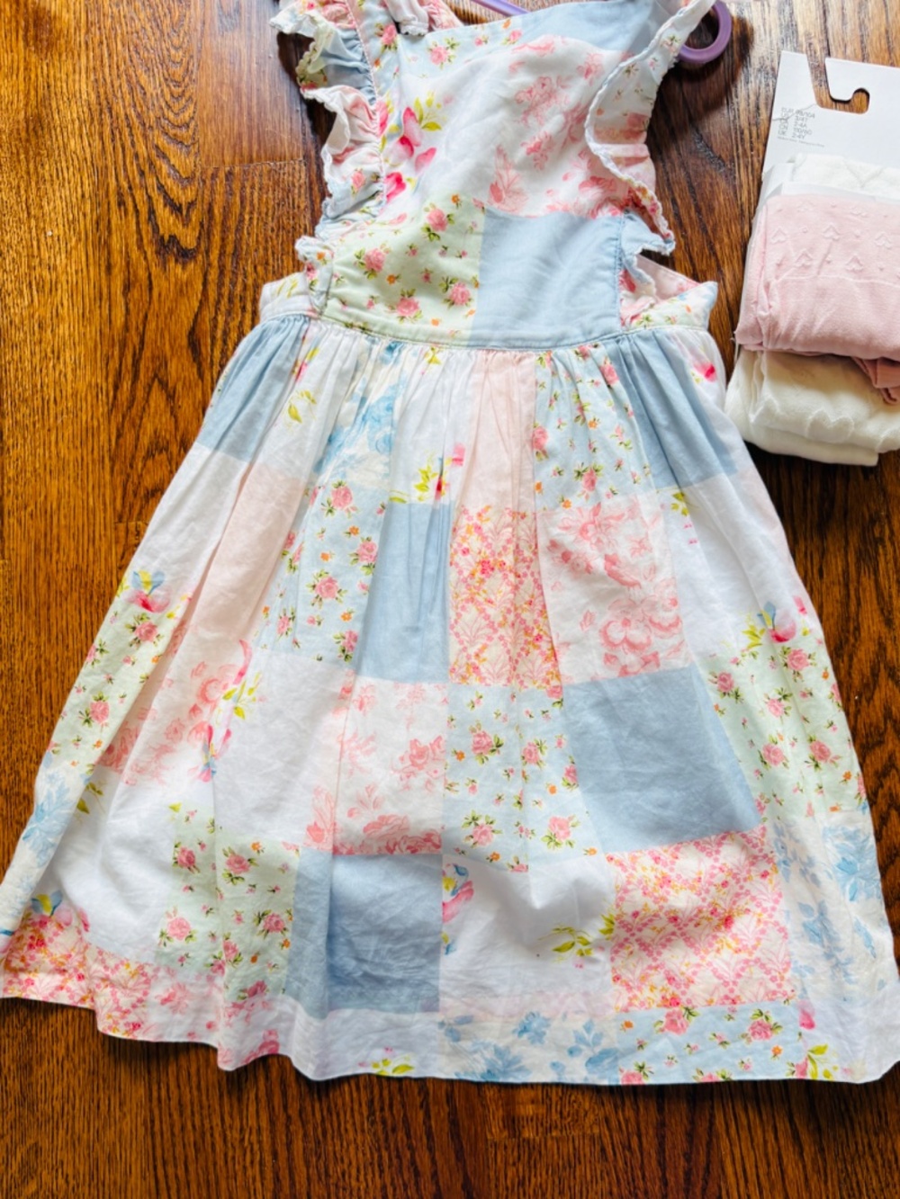 Polo by Ralph Lauren polo girl ruffle floral dress with NWT H and M stockings - Picture 7 of 9
